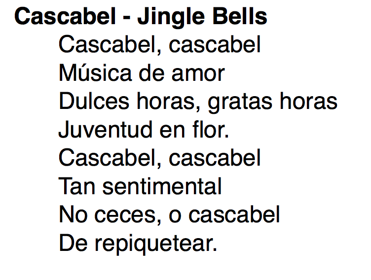 Jingle Bells in Spanish